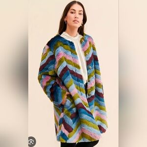 Hutch 3x Chevron Faux Fur Coat